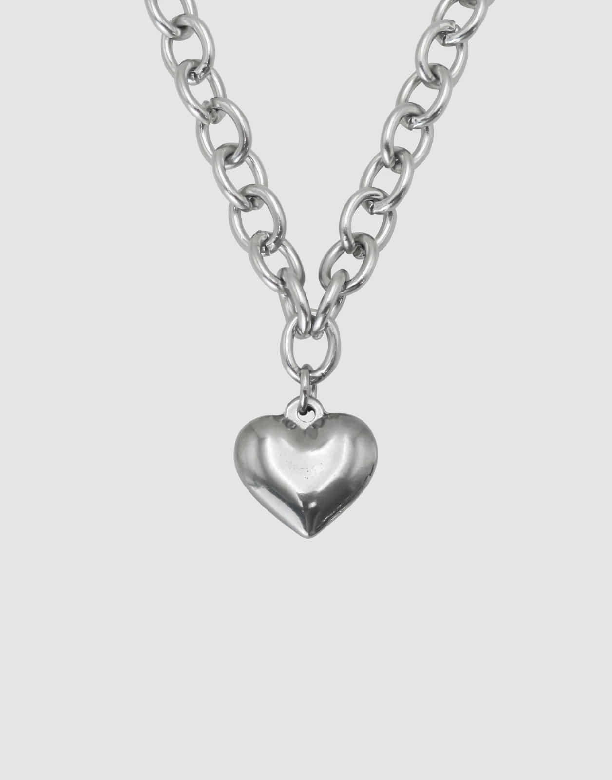 BOLD HEART SS NECKLACE
