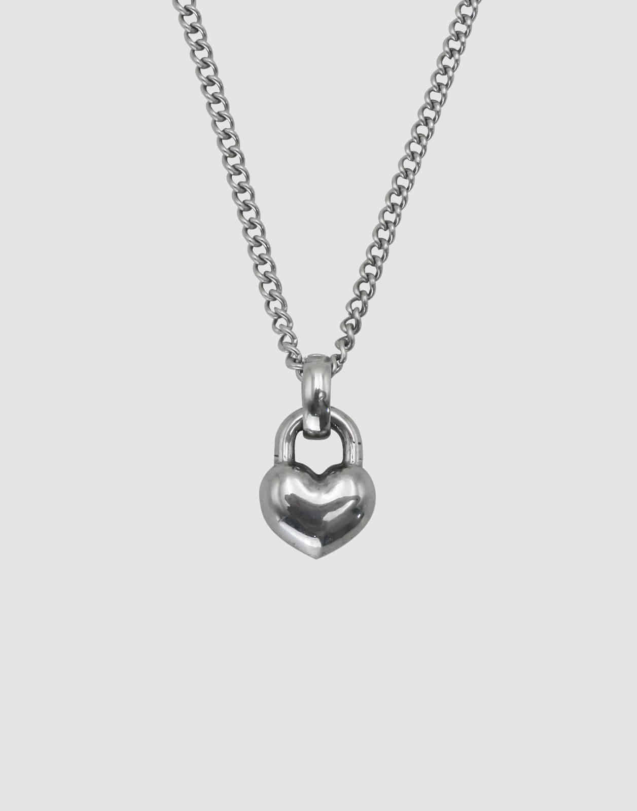 LOCK HEART SS NECKLACE