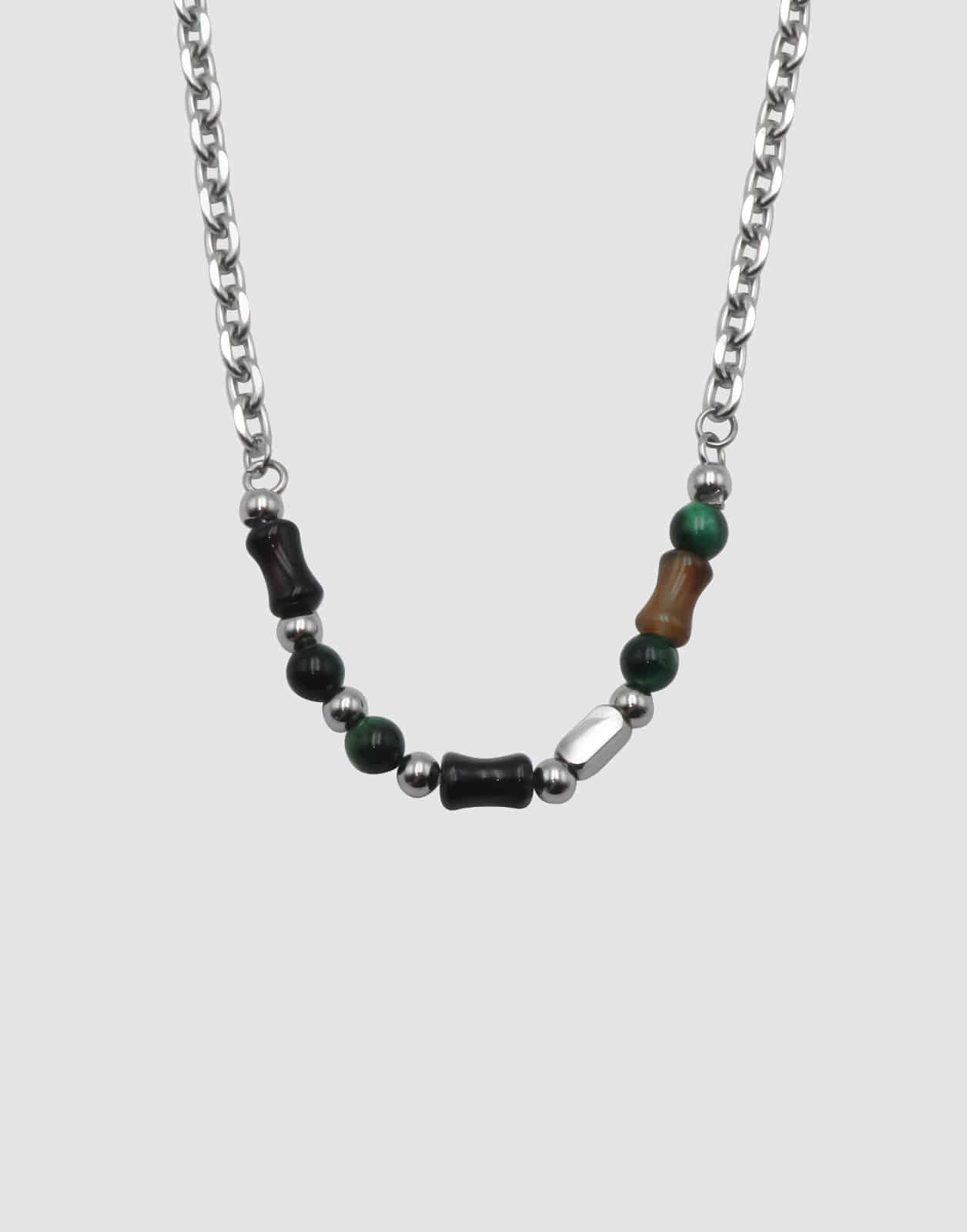 MIX BEADS SS NECKLACE